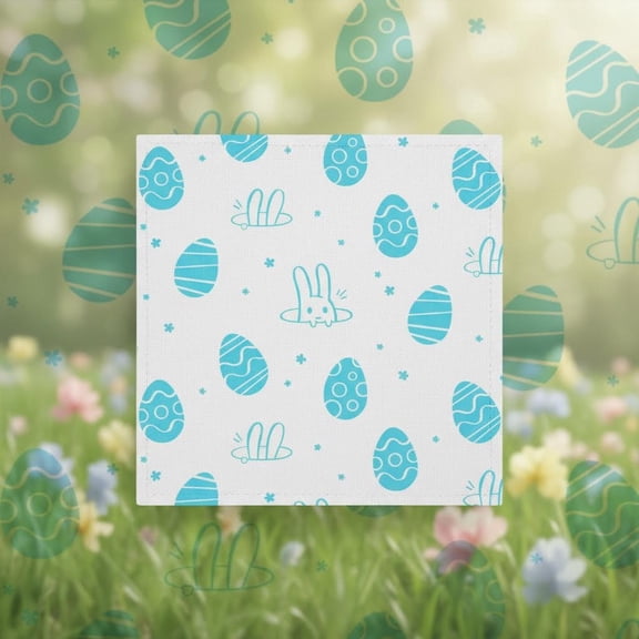 Easter Tissue Paper Bulk, White with Turquoise Easter Bunny Easter Eggs Tissue Paper, Blue Easter Gift Wrapping Tissue Paper for Gift Bags