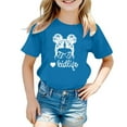 thumbnail image 1 of Easter Tops For Girls Cute Graphic Print Round Neck Short Sleeve Tee Toddler Kids Summer Casual T Shirt Cute Stylish Tshirt for Kids Sports Wear, 1 of 4