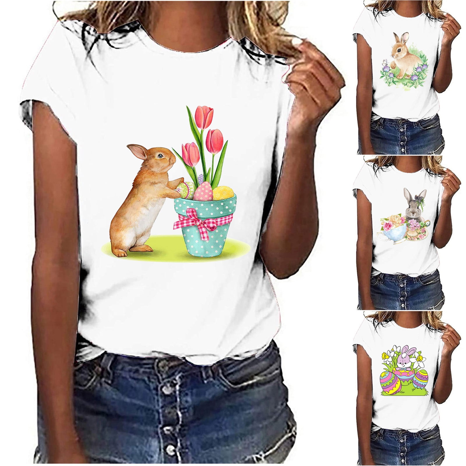 Easter Tops for Women, Happy Easter Shirts for Women Crewneck Cute