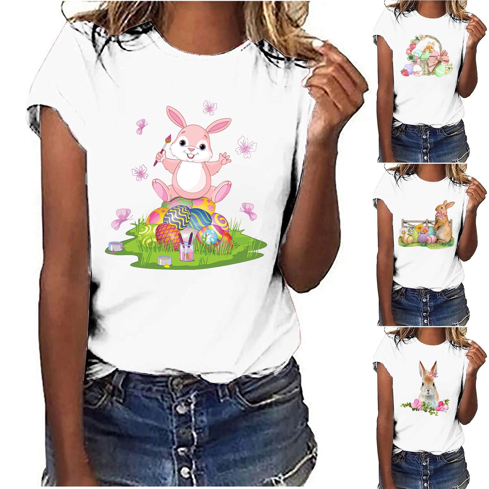 Easter Tops for Women, Happy Easter Shirts for Women Crewneck Cute