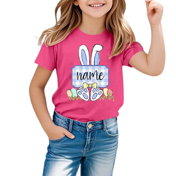 Easter Tops for Girls Vintage Soft Brown Egg Easter Cute Tshirt Kids Easter Hop Toddler Short Sleeve Top