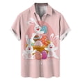 thumbnail image 1 of Easter Tops for Men Cute Rabbit Print Short Sleeve Jesus Shirt for Men,Pink,M, 1 of 4