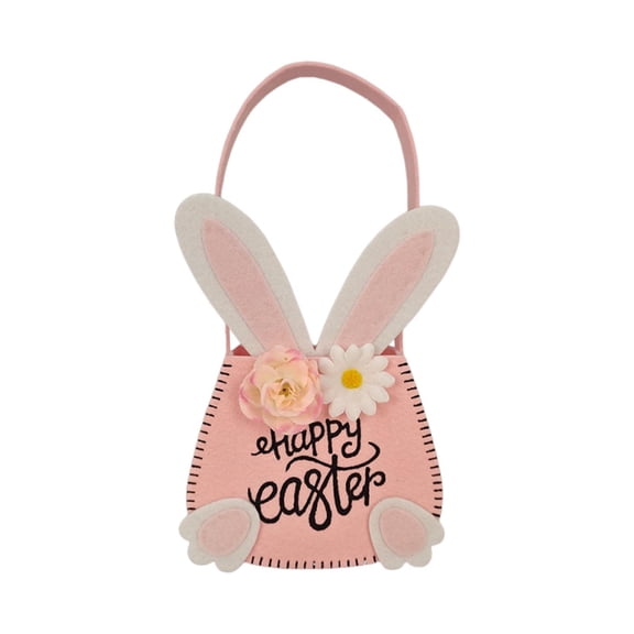 Easter Tote Bag Basket for Kids – Foldable Bunny Bucket for Egg Hunt, Candy, Toys – Personalized Holiday Gift with Cute Design – Soft Fabric Storage Bag