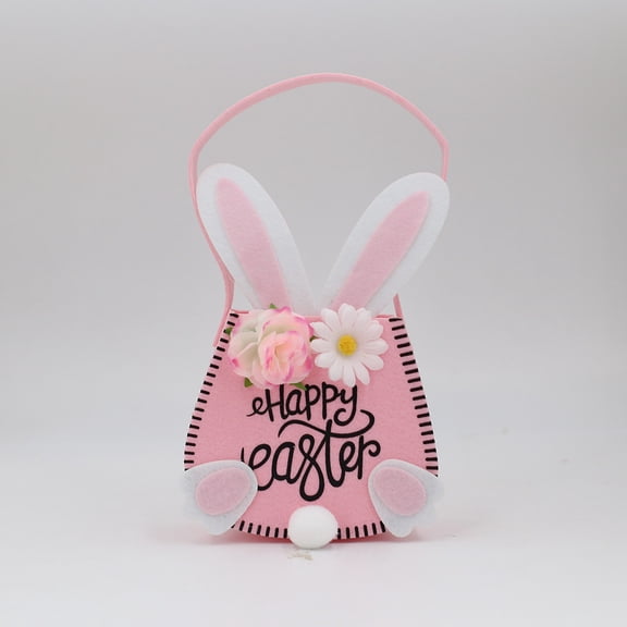 Easter Tote Bag, Basket, Rabbit Decoration, Simple Storage Bag