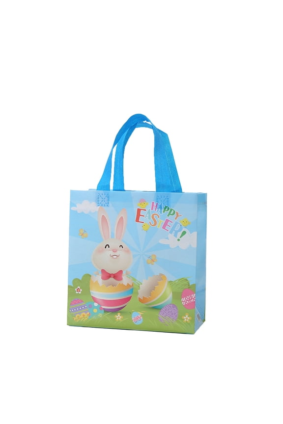 Easter Tote Bags with Handles Bunny Non Woven Bags Reusable Easter Grocery Shopping Bag Kitchen Easter Decor