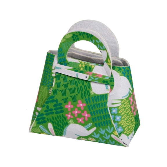 Easter Tote Gift Bags Candy Bag DIY Handmade Treat Bags Easter Egg Bags with Handles Party Favors Green