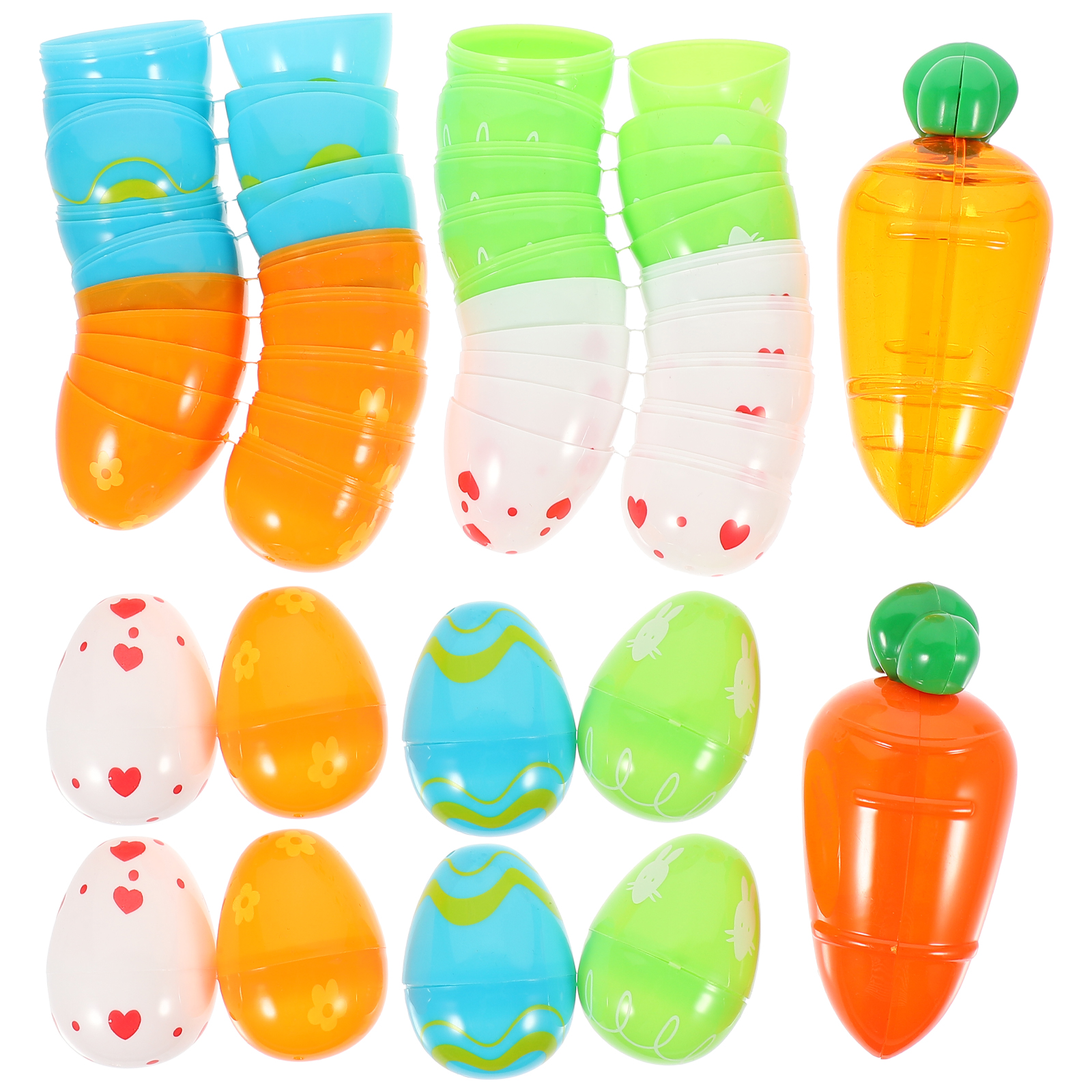 Easter Toy Fillable Surprise Egg Container Candy Decor Eggs Plastic