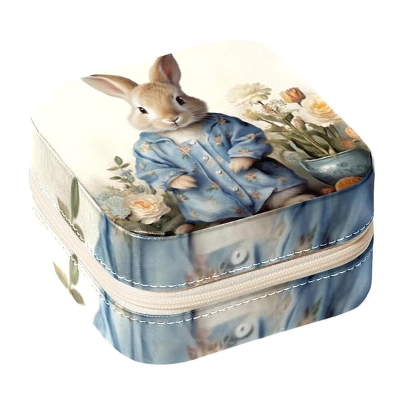 Easter Travel Portable Square Jewelry Box: Storage Box, Decorative Box, and Jewelry Stand for Rings, Earrings, Necklaces, Bracelets, and More – Ideal for Girls and Women