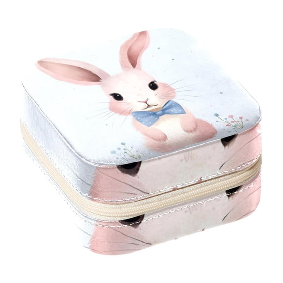 Easter Travel Portable Square Jewelry Box for Rings Earrings Necklaces Bracelets Girls Women Display Case Holder Organizer Stand Storage Box