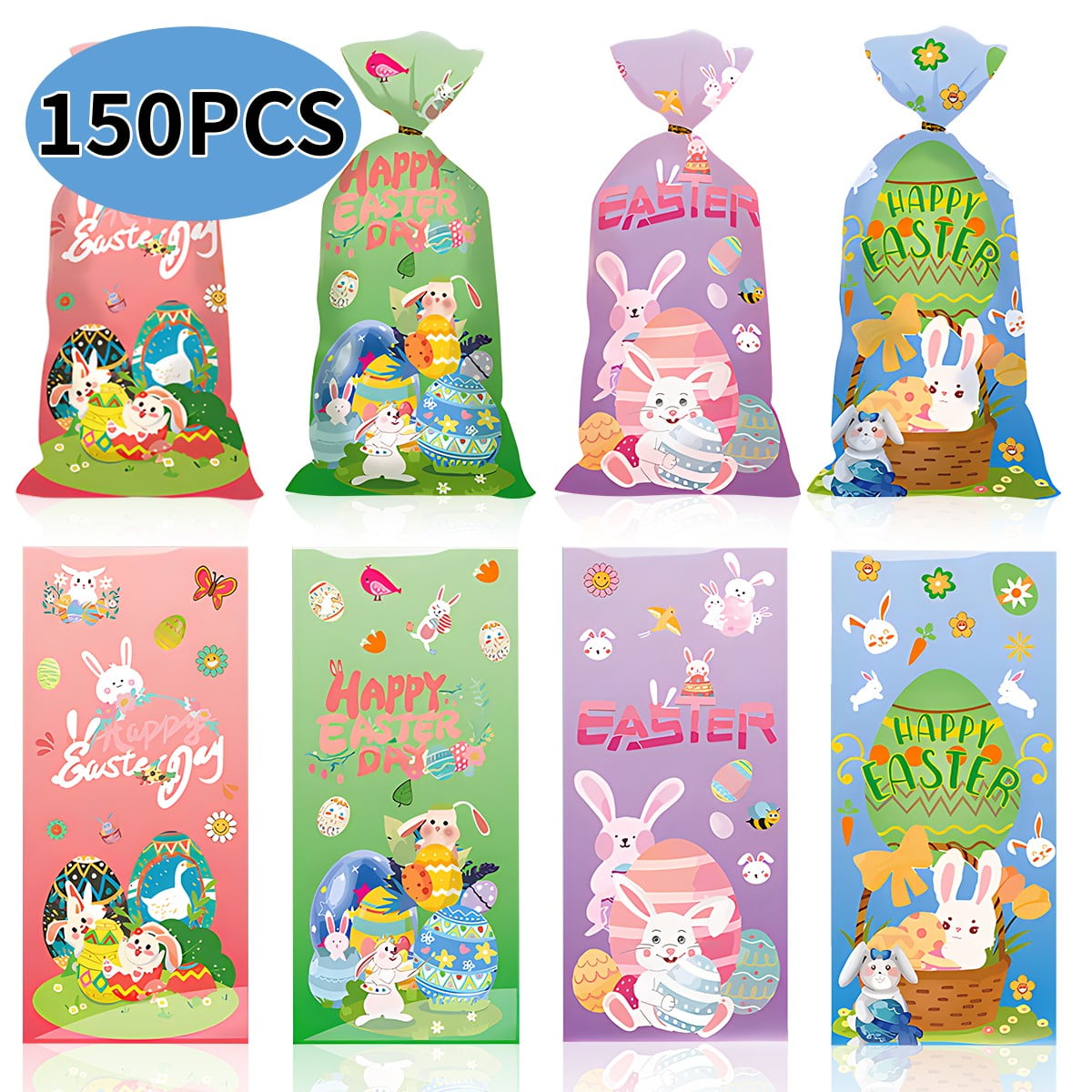 Easter Treat Bags Cello Gift Bags 150Pcs, Easter Candy Treat Goodie