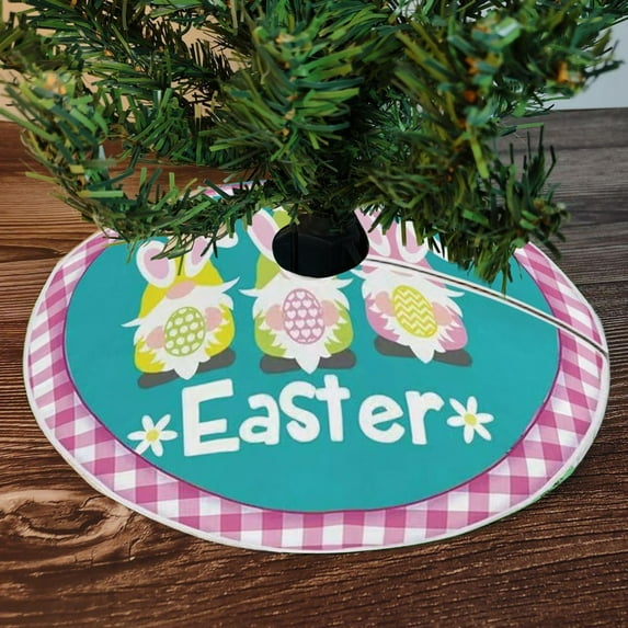 Easter Tree Skirt Spring Easter Egg Bunny Christmas Tree Tree Skirt Easter Family Home Party Easter Party Tree Skirt 122cm Easter Decorations for Home Home Decor