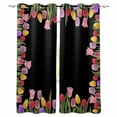 thumbnail image 1 of Easter Tulip Blackout Curtains 90 Inch Length 2 Panels Set for Living Room Bedroom, Spring Watercolor Country Flower Plant Privacy Window Treatment Thermal Insulated Black Out Drapes 52"x90", 1 of 8