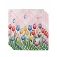 thumbnail image 1 of Easter Tulip Cloth Napkins Set of 4 Reusable Dinner Napkins, Colorful Flower Spring Butterfly Plant Pink Cocktail Napkin Washable Table Napkins for Wedding/Holiday Party/Baby Shower 20"x20", 1 of 7
