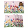 thumbnail image 1 of Easter Tulip Placemats Set of 12, Colorful Flower Spring Butterfly Plant Pink Placemats for Dining Table, Place Mats for Kitchen Tabletop, Waterproof Wipeable Dining Table Mats Set, 1 of 9