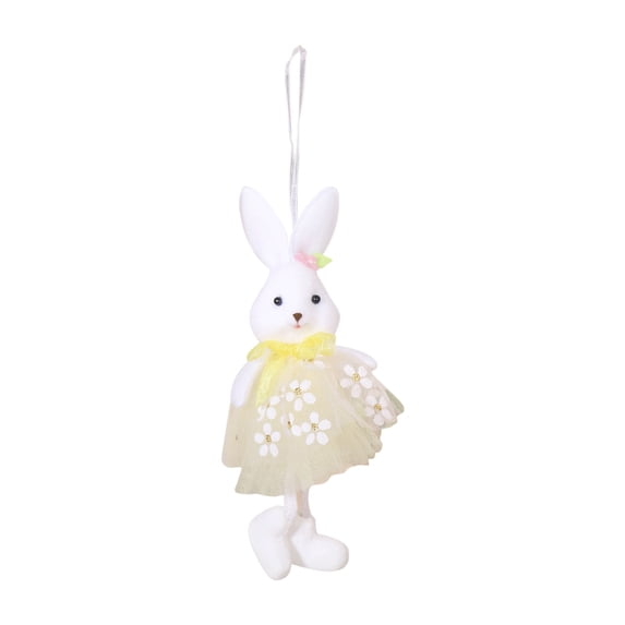 Easter Tutu Bunny Hanging Ornament, Soft Fabric Rabbit Pendant for Easter Tree, Window, Home & Car Decor