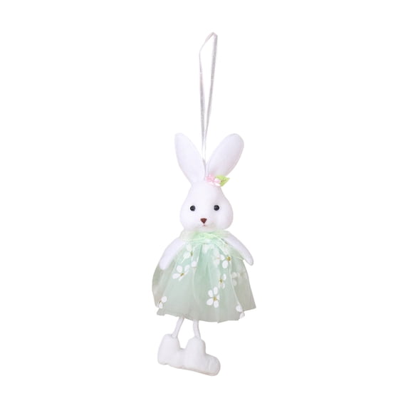 Easter Tutu Bunny Hanging Ornament, Soft Fabric Rabbit Pendant for Easter Tree, Window, Home & Car Decor