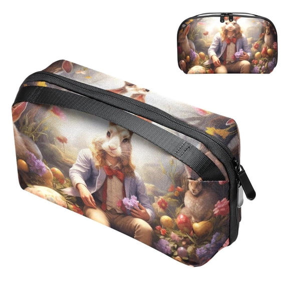 Easter USB Cable Organizer Charger Pouch Hard Drive Cases Oxford Cloth Digital Storage Bag 5.9x9.44x3.14 in Waterproof Electronics Accessories Case