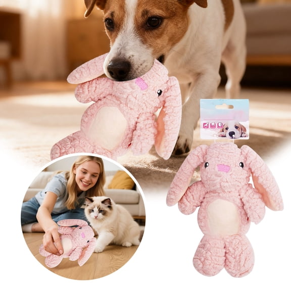 Easter Unfilled Rabbit Dog Chew Toy No Stuffing Durable Tough For All Dog Breeds(Rabbit-26X22Cm)