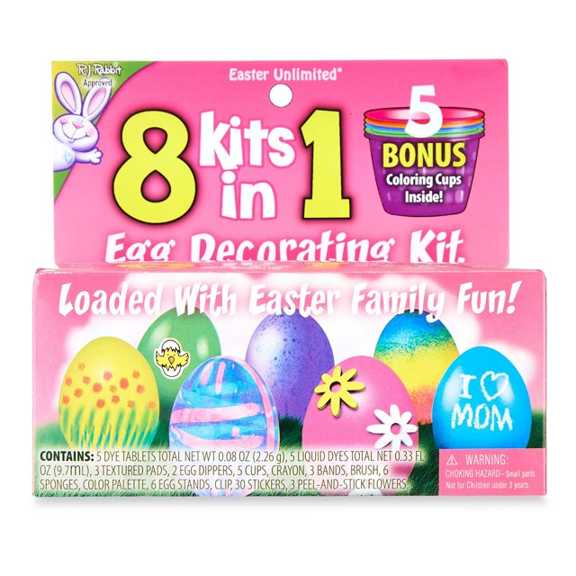 Easter Unlimited 8 in 1 Dye Egg Decorating Kit Unisex, Adult 1864