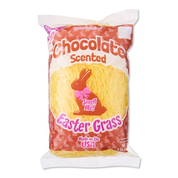 Easter Unlimited Chocolate Scented Plastic Easter Grass, Yellow, 3 oz.