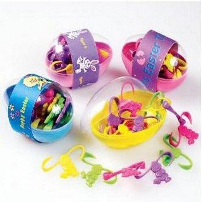 Easter Unlimited Eager Egg Full of Bunnies 17pc Plastic Party Favor Game, 4.5IN
