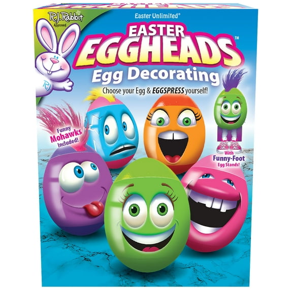 Easter Unlimited Grazy EggHeads Hair Wraps Multicolored 41pc Egg Decorating Kit