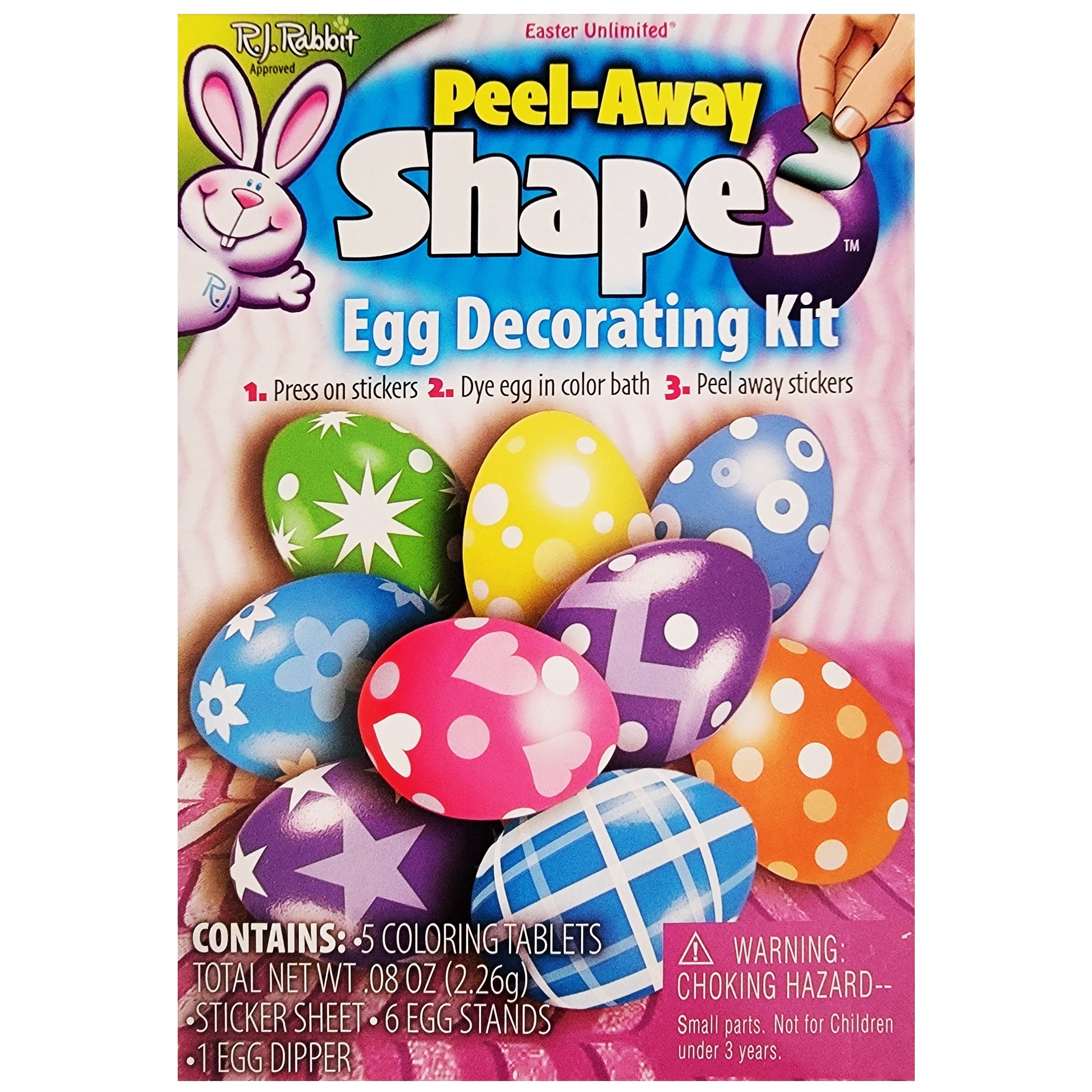 Easter Unlimited Peel-Away Shapes Easter Stickers 14pc Egg Decorating Kit