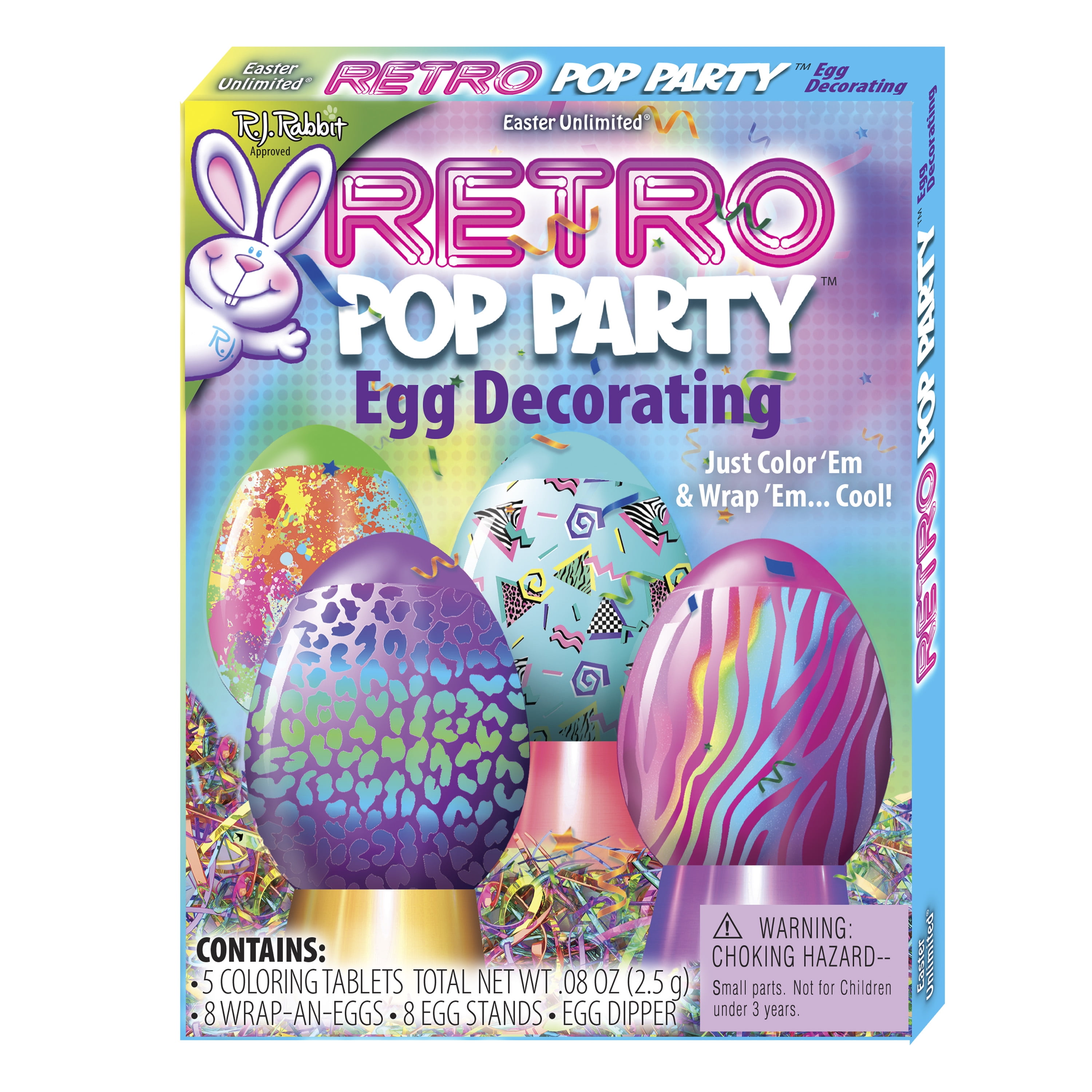 Easter Unlimited Retro Pop Party Dye Egg Decorating Kit Unisex, Adult 18-64, Multi-Color - Walmart.com