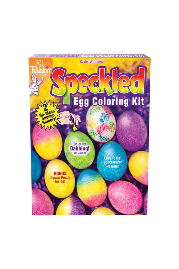 Speckled No Dipping Just Dab Coloring 18pc Egg Decorating Kit