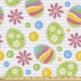 thumbnail image 1 of Easter Upholstery Fabric by the Yard, Patchwork Style Graphic Scrapbook Pattern with Daisy Sewing Buttons and Egg, Decorative Fabric for DIY and Home Accents, 2 Yards, Multicolor by Ambesonne, 1 of 4