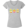 thumbnail image 1 of Easter V neck Shirt for Women - S M L XL 2XL - Colorful Eggs Kids Easter V-neck Graphic Tee, 1 of 2