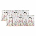 thumbnail image 1 of Easter Valances for Windows, Decorative Rod Pocket Window Valance Curtains, Spring Rabbit Feet Eggs Botanical Blooms Flowers Short Curtain Drapes for Kitchen/Living Room, 2 Panels, 54" W x 18" L, 1 of 8