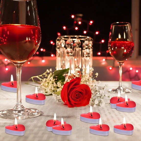 Easter and Valentine'S Day Low-Temperature Candles, Romantic and Safe Body-Use Low-Temperature Dripping Candles, Suitable for Anniversaries, Valentine'S Day, and Home Decoration (Red, Heart-Shaped)