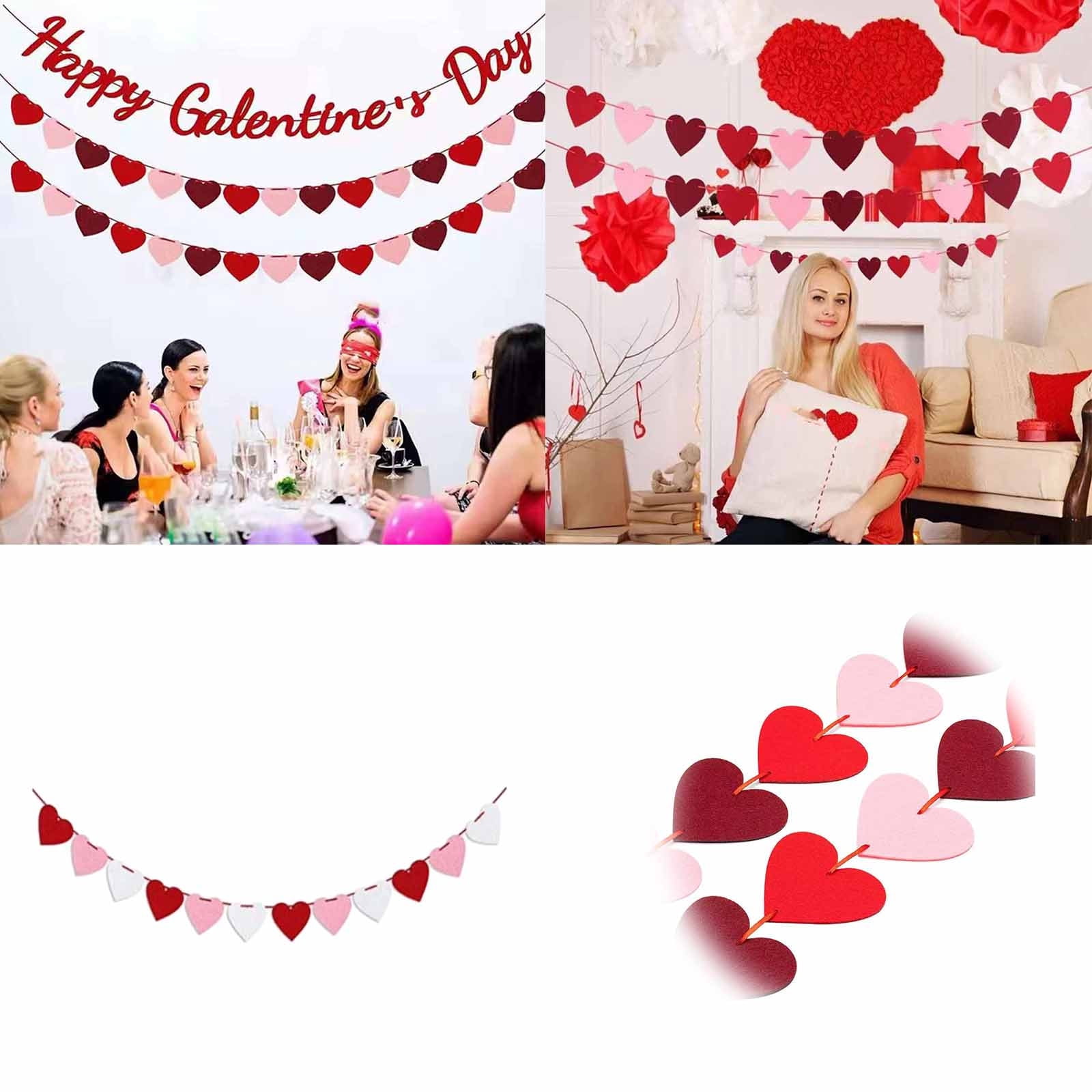 Easter Valentine's Day Banner Valentine's Day Heart Wreath Banner ...
