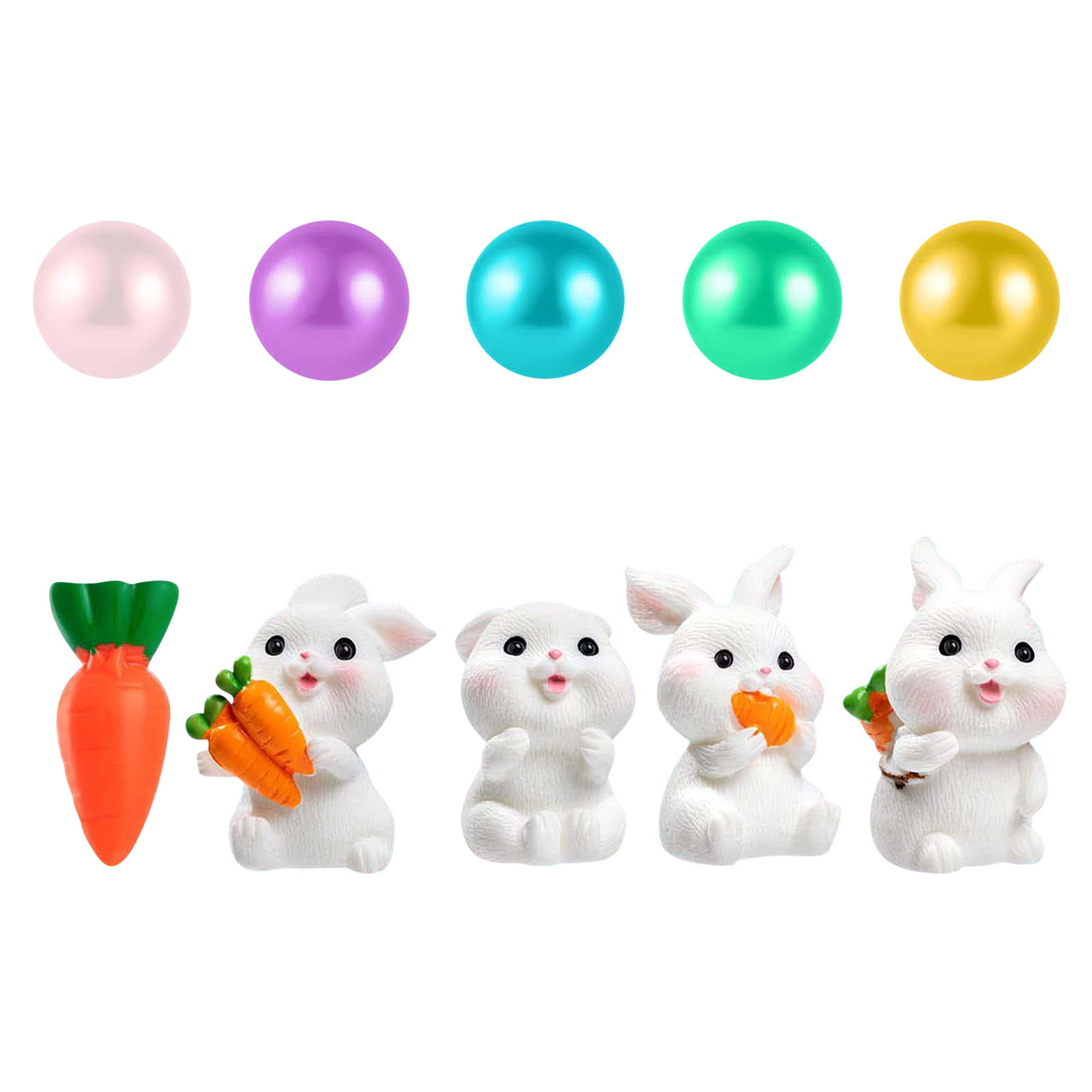 Easter Vase Filler Decorations,Floating Easter Pearl Beads,Plastic Bunny Carrot Egg Vase Decor Filler,Water Gel Jelly Beads Balls for Vases, Faux Pearls for Vases Home Table Centerpiece Decor