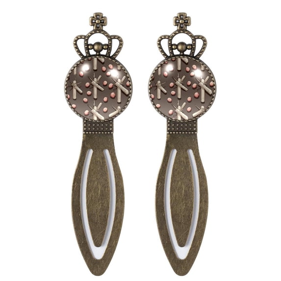 Easter Vintage Copper Crown-Shaped Bookmarks - Set of 2 Stainless Steel Book Marks for Reading and Book Lovers
