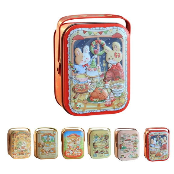 Easter Vintage Tin Box Vintage Tins Decorative Tins With Lids Classic Cookie Jar For Traditional Easter Treat Storage (A)