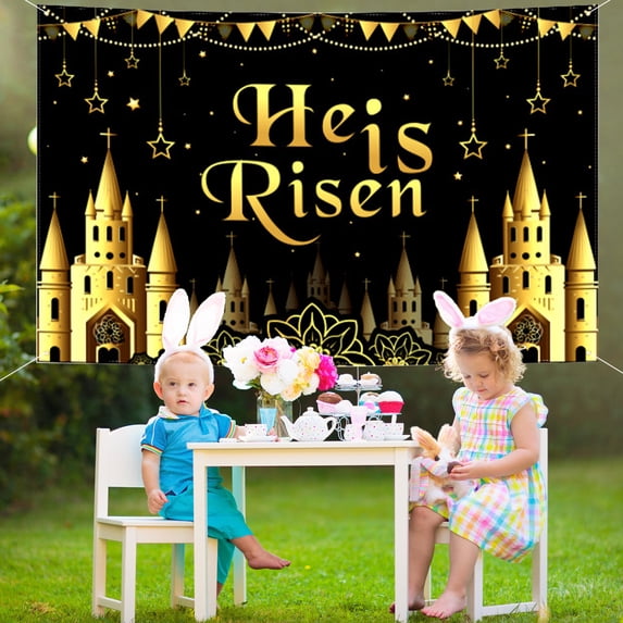 Easter Vinyl Backdrop with Bunny and Egg Patterns,Waterproof Party Decoration for Indoor Outdoor Photo Booth Props,Reusable Festive Background for Family Gatherings and Events