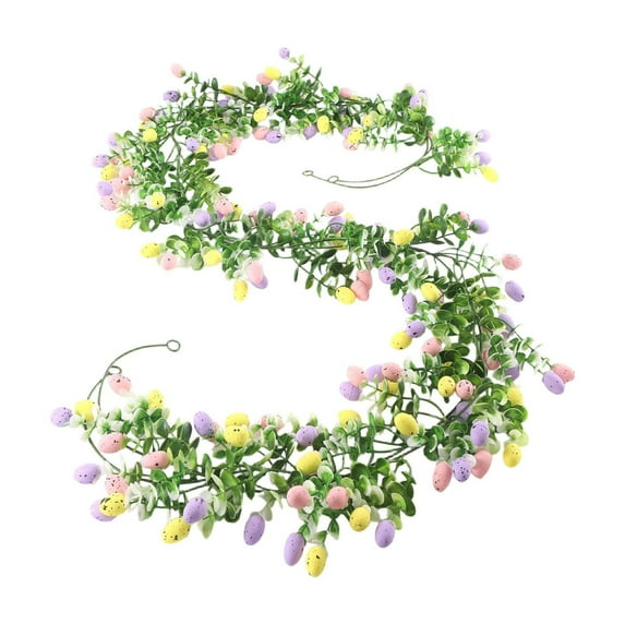 Easter Wall Hanging Decor, Garland Faux Spring Vine with Easter Eggs Berries for Rustic Mantle Arch Home Table Tree Decoration for Home and Festive Party Decorations(B)