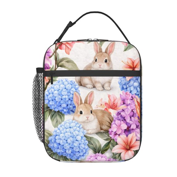 Easter Watercolor Bunny Lunch Bag Portable Thermal Lunch Box for Men and Women