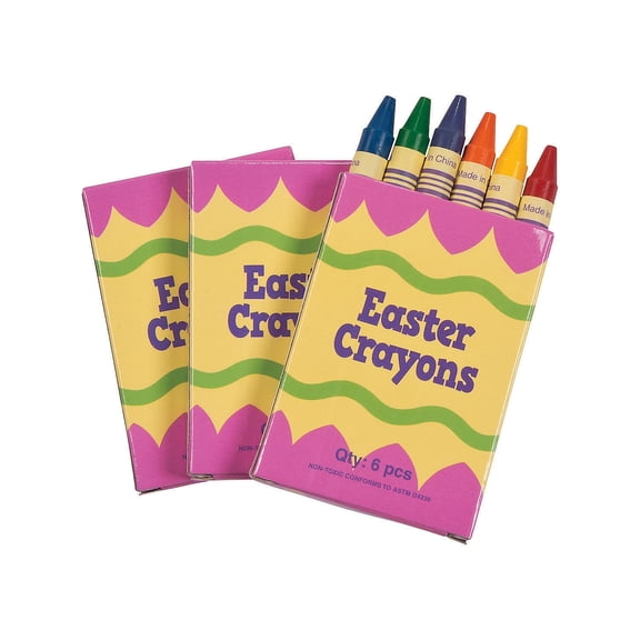 Fun Express Easter Wax Crayons (6Pc/Box, 4Dz) - Basic Supplies - 48 Pieces