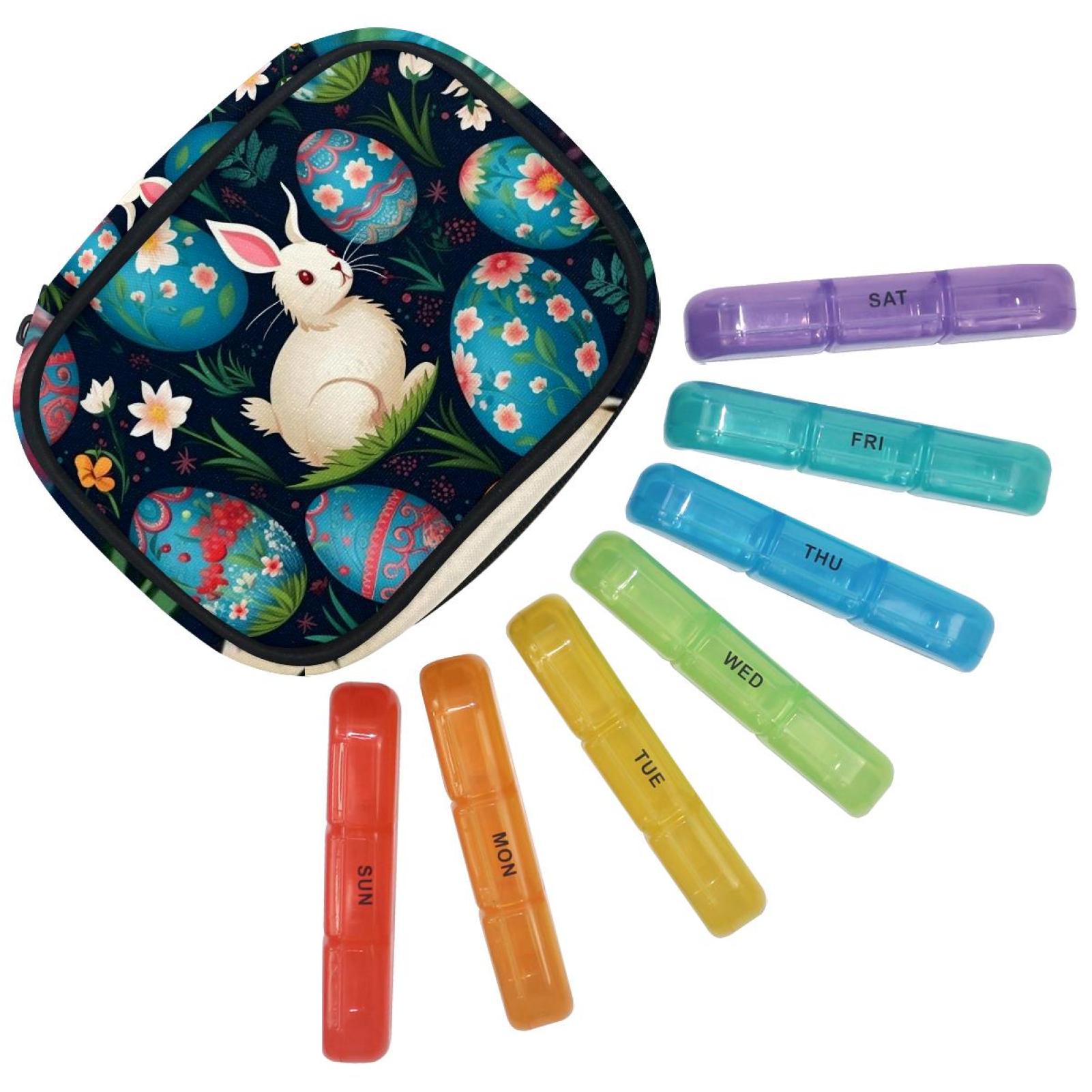 Easter Weekly Pill Organizer 7 Day 3 Times a Day, Large Daily Pill Box