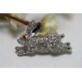 thumbnail image 1 of Easter Weiss Bunny Rabbit Rhinestone Brooch Pin, Crystal Easter Bunny, Rabbit Pin, 1 of 4