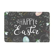 Easter Welcome Door Mat Happy Easter Rabbit Rugs Indoor Outdoor Doormats for Front Door Bathroom Non Slip Washable Doormats for Home Easter Day Decoration, 15.7 x 23.6 inch