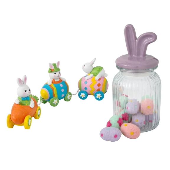 Easter Whimsy Carrot Express Egg Train Vignette Kit  16 Pc.