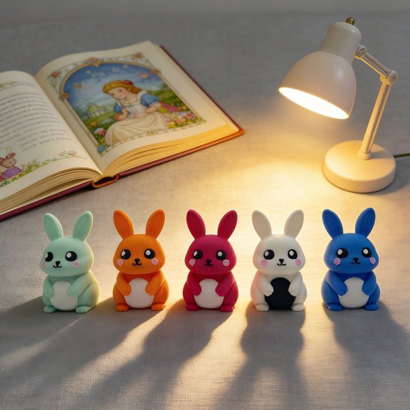 Easter Bunny White 3D Printed Mini Bunny, Clean Easter Rabbit Figurine For Easter Desk Decor, Modern Easter Spring Gift For Easter Office Display Easter Decorations Indoors