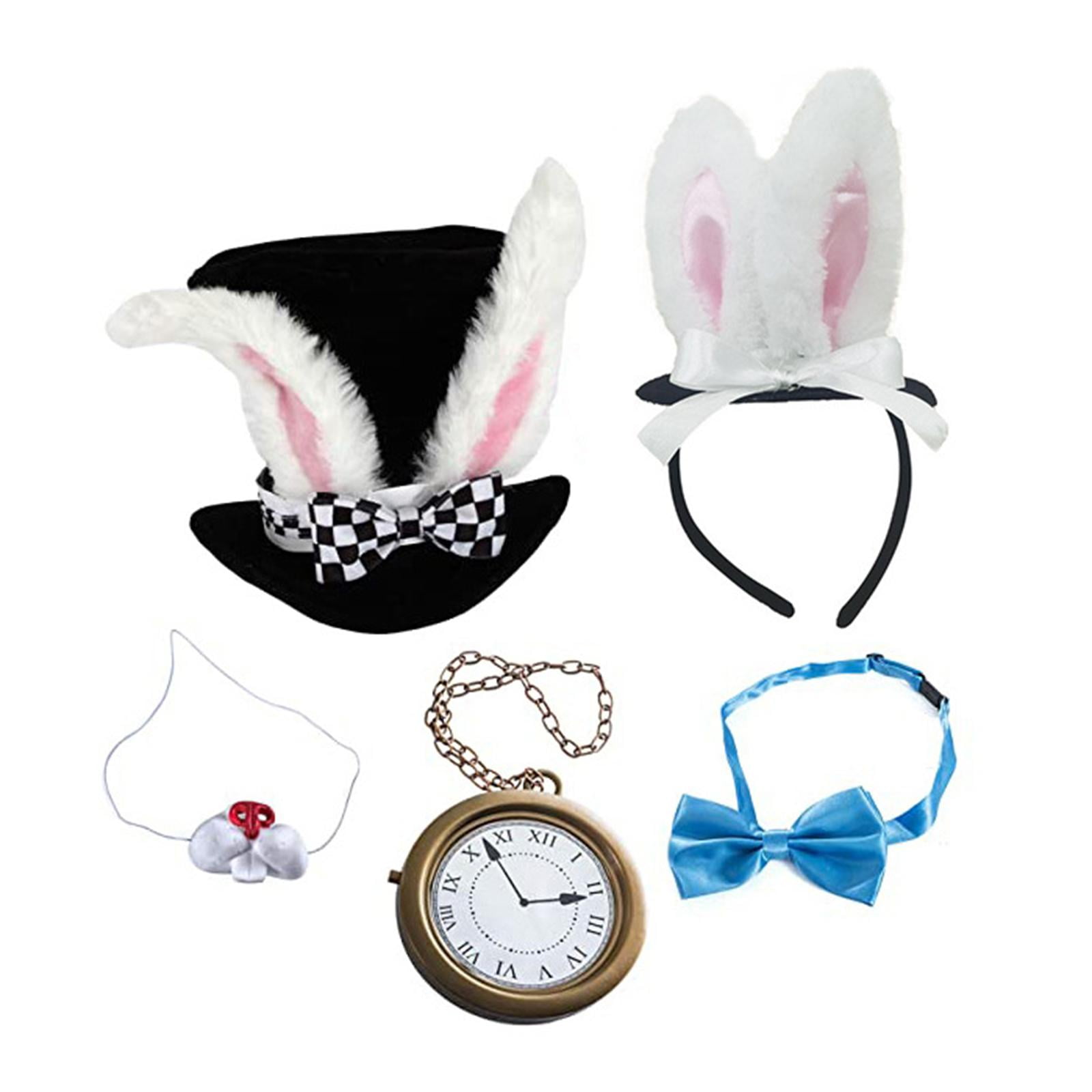 Easter White Rabbit Costume Bunny Dress up Rabbit Ears Headband Cosplay