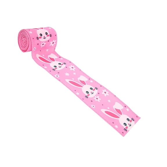 Easter Window Clings Easter Ribbon With Rabbits And Egg Patterns Sewn Edges Ribbon For Gift Wrapping DIY Decoration Handmade Bow Crafts Ribbon