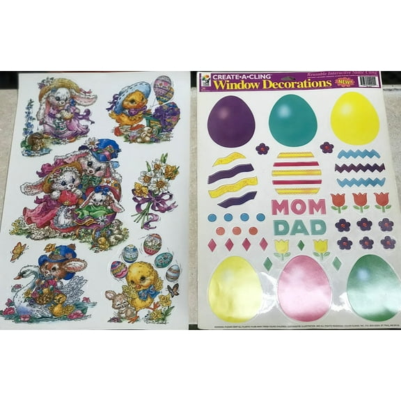 Easter Window Clings, Window Decorations 2 Pack