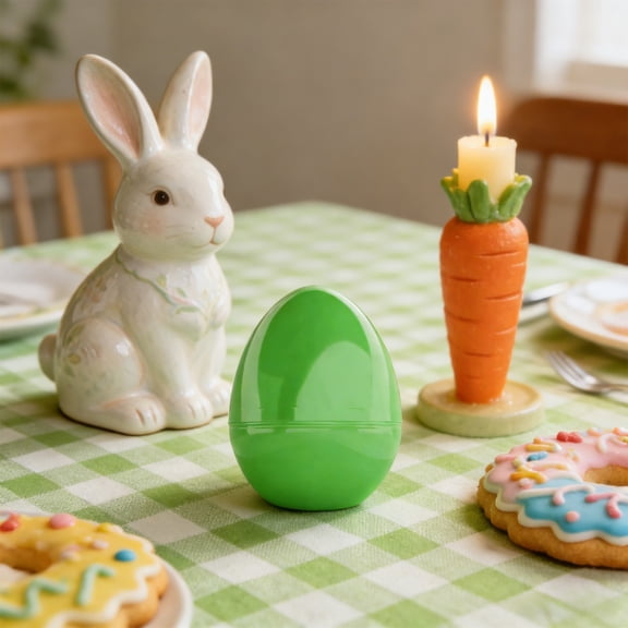 Easter Window Decorations Easter Egg Plastic Egg Color Toy 12x8cm Twisted Egg Children's Toy with Opening Filled Decorative Egg, New, Green